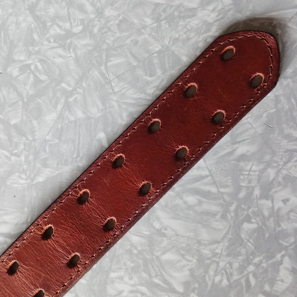 Leather belt~ brown w/ double holes - Picture 7 of 9
